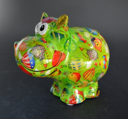 Pomme Pidou R - Spaarpot Hippo Happy, Air Balloons GardenGreen