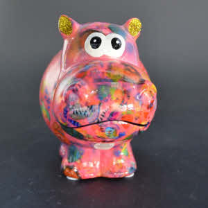 Pomme Pidou R - Spaarpot Hippo Happy, Safari Life PoshPink