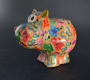 Pomme Pidou R - Spaarpot Hippo Happy, Venetian Sweet Butterflies