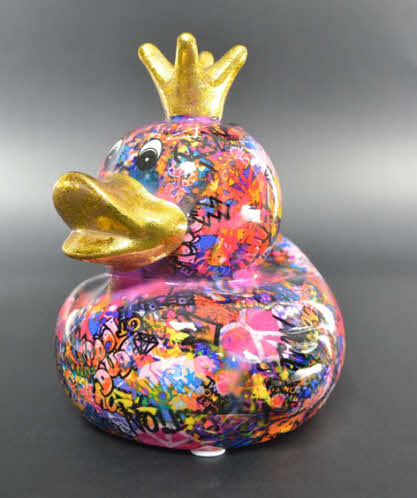 Pomme Pidou - Spaarpot Duck Ducky, Pink Graffiti
