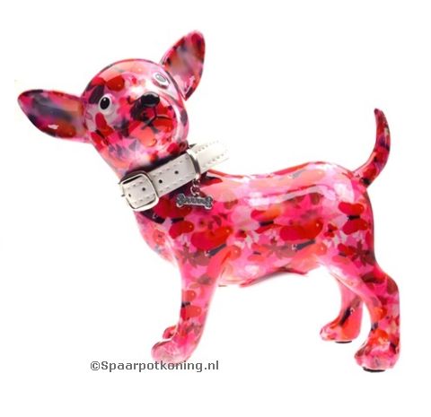 Pomme Pidou - Spaarpot Chihuahua Pippa, Butterfly Blast CherryPink