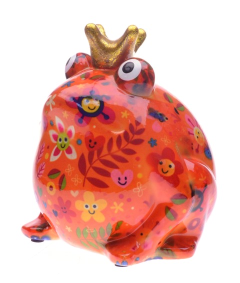 Pomme Pidou - Spaarpot King Frog Freddy, Happy Flowers OrangeSoda