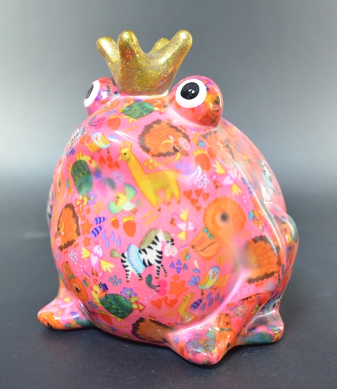 Pomme Pidou - Spaarpot King Frog Freddy, Safari Life PoshPink