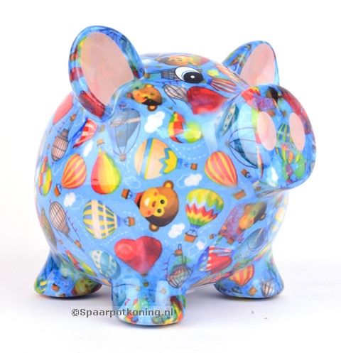 Pomme Pidou - Spaarpot Pig Rosie, Air Balloons True Blue