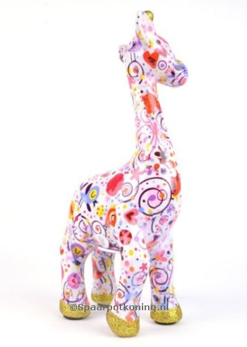 Pomme Pidou - Spaarpot Giraffe Celeste, Birds in Love Pastelblue