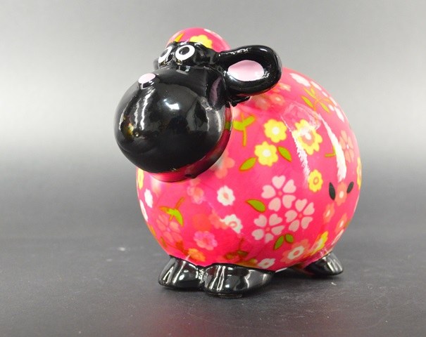 Pomme Pidou - Spaarpot Sheep Giselle, Flowers in Bloom CandyPink