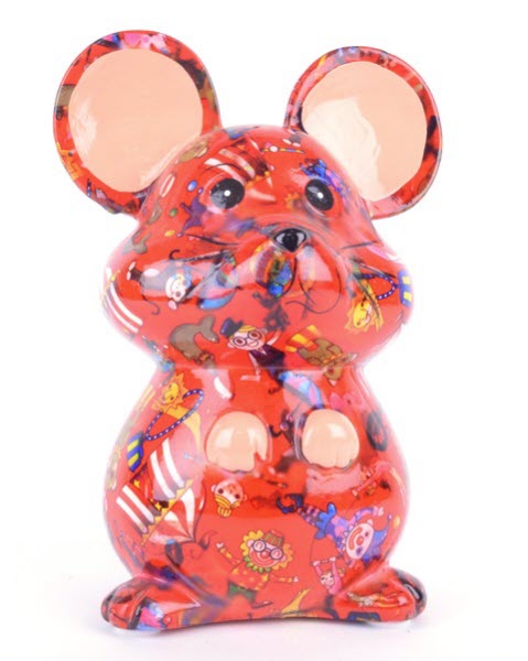 Pomme Pidou - Spaarpot Mouse Martha, Circus Crazy MonkeyRed