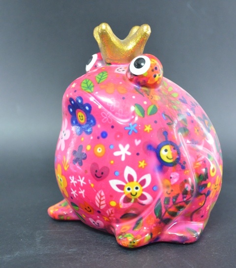 Pomme Pidou - Spaarpot King Frog Freddy, Happy Flowers Razzberry