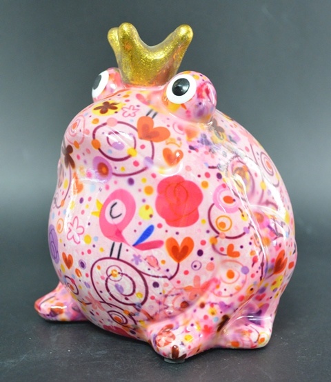 Pomme Pidou - Spaarpot King Frog Freddy, Birds in Love PastelPink