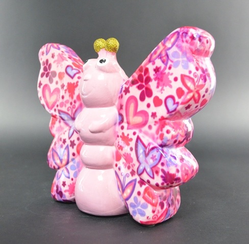 Pomme Pidou - Spaarpot Butterfly Bibi, Love and Peace MistyPink