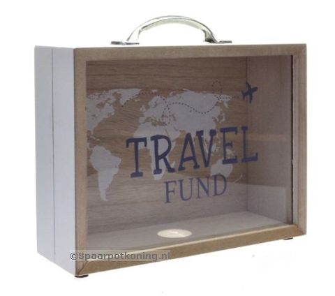 Spaarpot van hout, Travel Suitcase