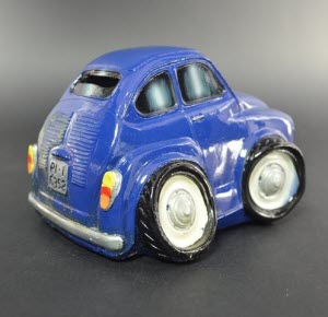 Spaarpot Fiat 500, blauw