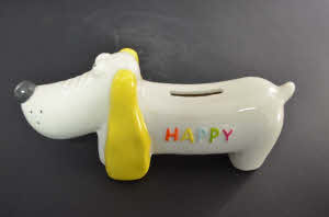 Spaarpot Happy Dog, geel