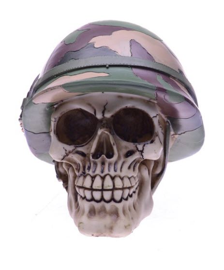 Spaarpot Schedel met Militaire Helm