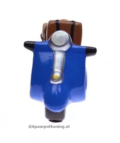 Spaarpot Blauwe Scooter met bagage