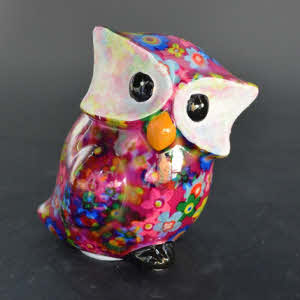 Pomme Pidou XS - Spaarpot Owl Otti, Funky Flowers Pixie Purple