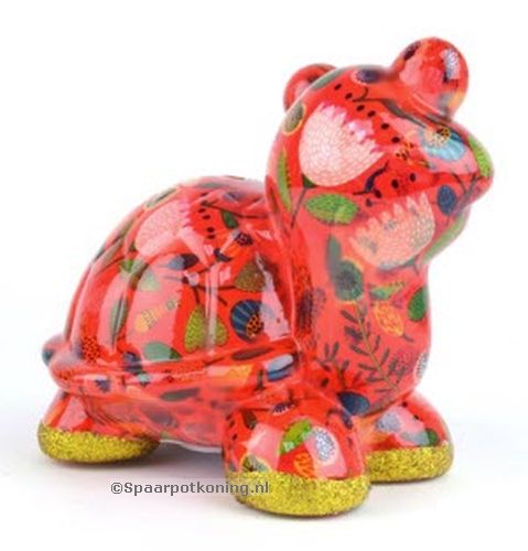 Pomme Pidou - Spaarpot Turtle Zeppy, VelvetRed Strawberry Fields