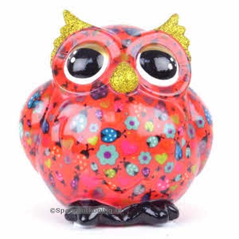 Pomme Pidou - Spaarpot Owl Olive, Coccinelle BlushRed