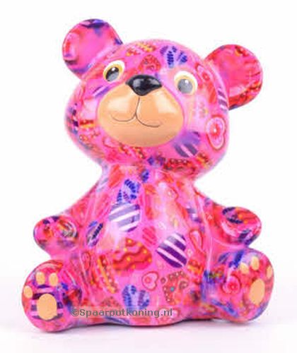 Pomme Pidou - Spaarpot Teddy Bear Toto, MagicalPink Hearts in Love