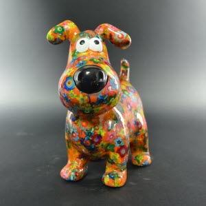 Pomme Pidou - Spaarpot Dog Hugo, Funky Flowers SummerSet
