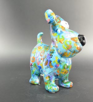 Pomme Pidou - Spaarpot Dog Hugo, AquaBlue ABC