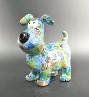 Pomme Pidou - Spaarpot Dog Hugo, AquaBlue ABC