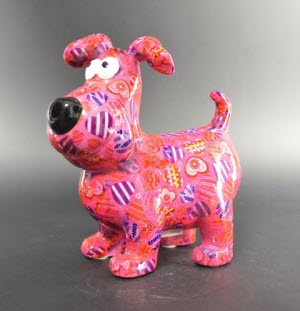 Pomme Pidou - Spaarpot Dog Hugo, MagicalPink Hearts in Love