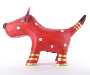 Exner - Spaarpot Rode Hond met stipjes