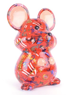 Pomme Pidou - Spaarpot Mouse Martha, Circus Crazy MonkeyRed