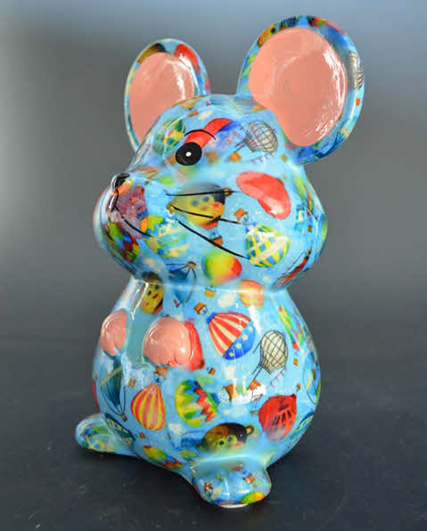 Pomme Pidou - Spaarpot Mouse Martha, AirBalloons True Blue