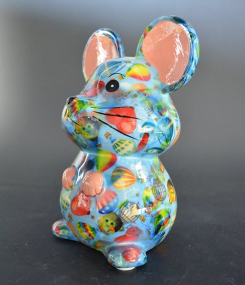 Pomme Pidou - Spaarpot Mouse Martha, Air Balloons True Blue