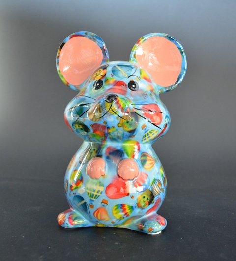 Pomme Pidou - Spaarpot Mouse Martha, Air Balloons True Blue