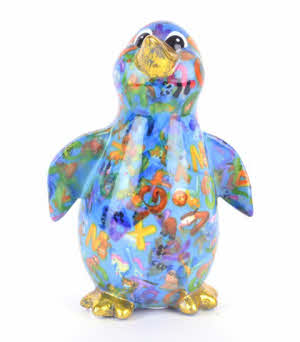Pomme Pidou - Spaarpot Pinguin Paco, AquaBlue ABC