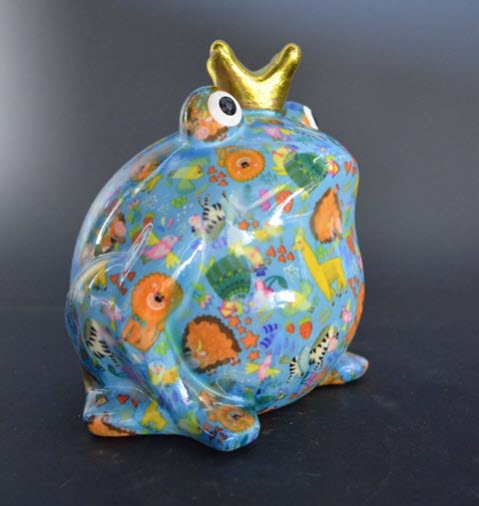 Pomme Pidou - Spaarpot King Frog Freddy, Safari Life SkyBlue
