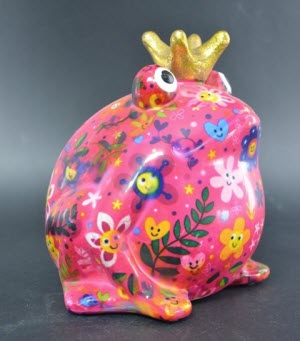 Pomme Pidou - Spaarpot King Frog Freddy, Happy Flowers Razzberry