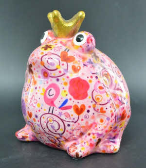 Pomme Pidou - Spaarpot King Frog Freddy, PE, Birds in Love PastelPink