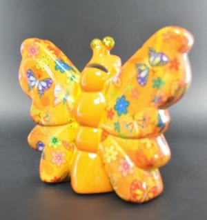Pomme Pidou - Spaarpot Butterfly Bibi, FunkyOrange Sweet Butterflies