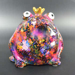 Pomme Pidou - Spaarpot King Frog Freddy, Pink Graffiti