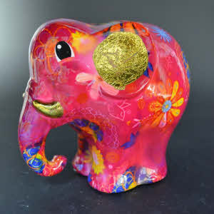 Pomme Pidou M - Spaarpot Elephant Elton, Garden of Eden MysticViolet 
