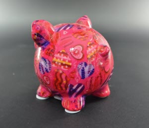 Pomme Pidou XS - Spaarpot Pig Rosie, MagicalPink Hearts in Love