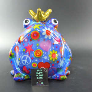 GITD - Pomme Pidou - Spaarpot King Frog Freddy, Love and Peace MistyBlue