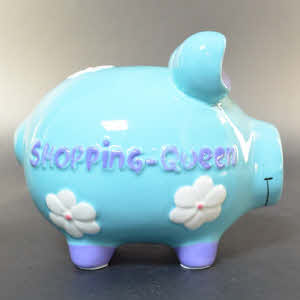 Best of...Spaarvarken Turquoise Shopping Queen L