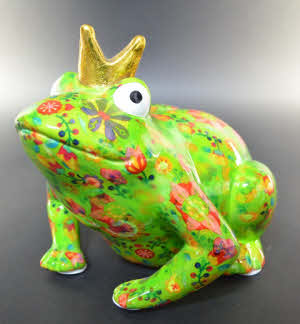 Pomme Pidou - Spaarpot Frog Max, Flowers and Dreams GardenGreen