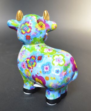 Pomme Pidou XS - Cow Maggie, Happy Flowers SkyBlue