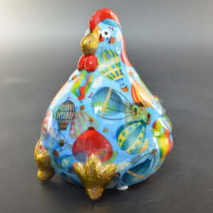 Pomme Pidou XS - Spaarpot Chicken Claire, Air Balloons True Blue