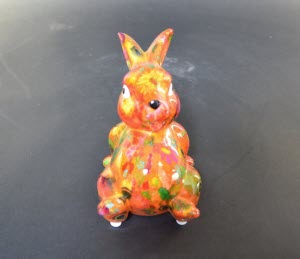 Pomme Pidou XS - Spaarpot Rabbit Billy, Orange Flowers in the Sun
