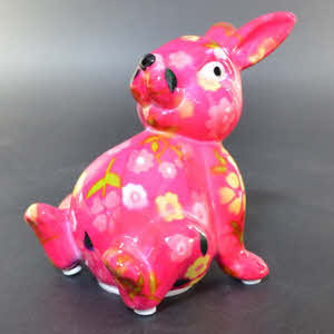 Pomme Pidou XS - Spaarpot Rabbit Billy, Flowers in Bloom CandyPink