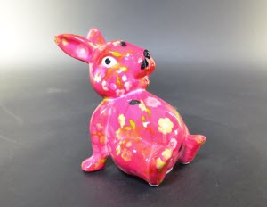 Pomme Pidou XS - Spaarpot Rabbit Billy, Flowers in Bloom CandyPink