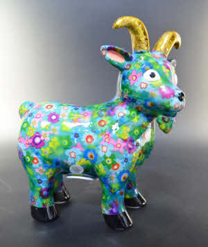 Pomme Pidou - Spaarpot Goat Gabriel, Funky Flowers FairyGreen