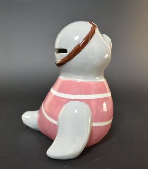 Spaarpot Zeehond, met roze badpak